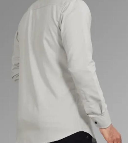 Men's Solid Satin Stylish Casual Shirt Grey